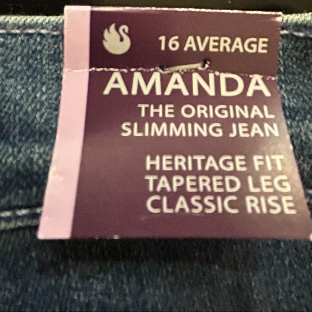 NWT Gloria Vanderbilt Amanda Heritage Fit Jeans 16 Average - Picture 7 of 9
